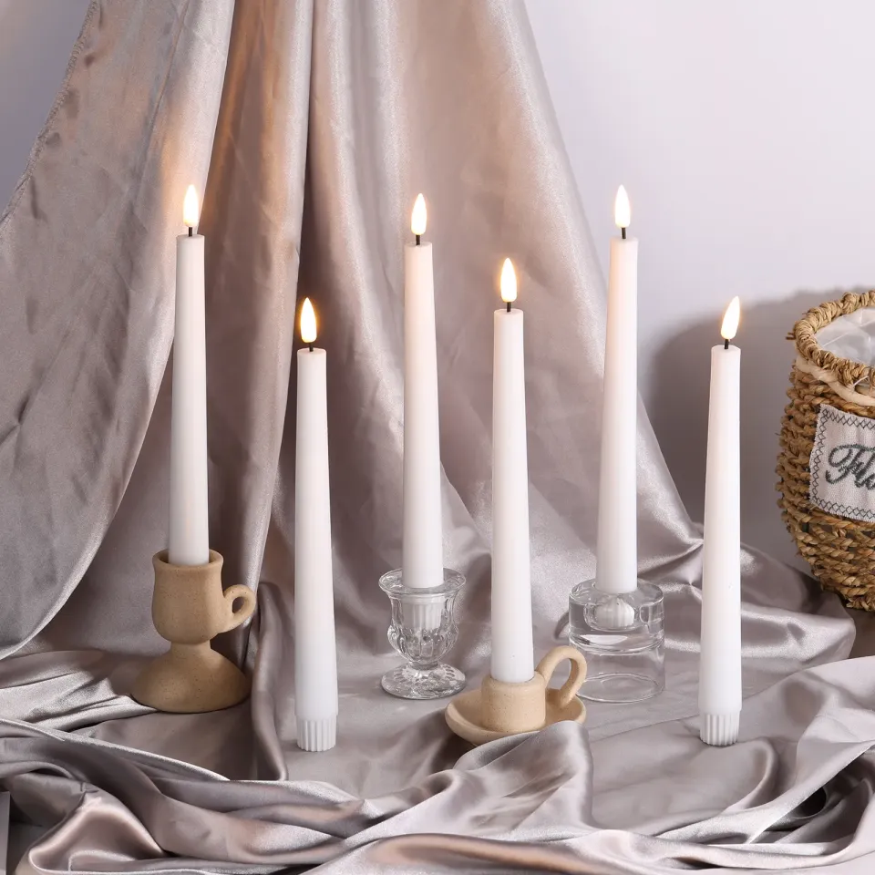 Beyaz Led Mum 6'lı Set