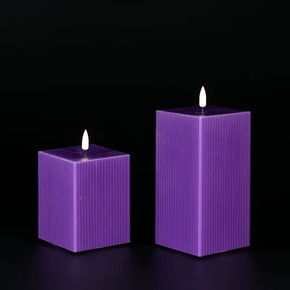 MOR  KARE 3D LED MUM 2Lİ SET