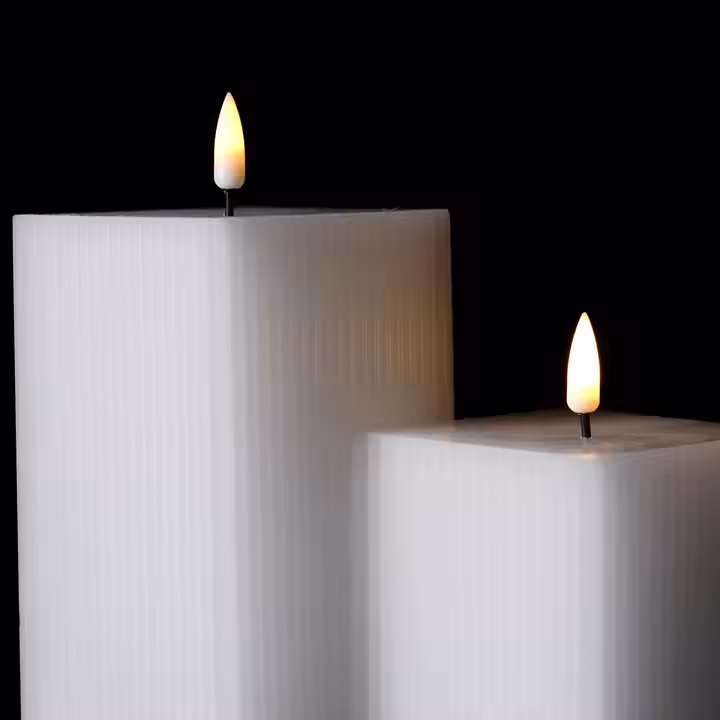 BEYAZ KARE 3D LED MUM 2Lİ SET