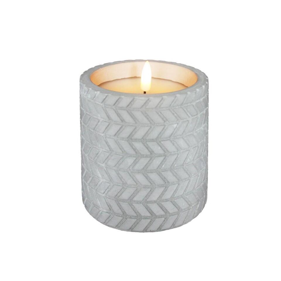 Balık Sırtı Desenli Beton 3D Led Mum